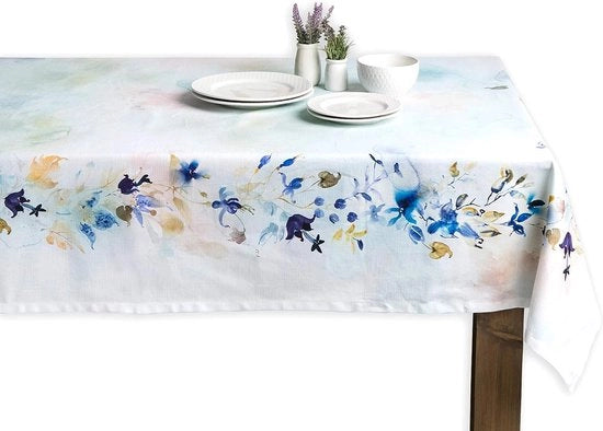 Telaio da tavolo, 100% cotone, 140 cm x 180 cm, lavabile, quadrato, tovaglia da tavolo decorativa per Madre, pasti e campeggio, Luie Summer Days – primavera/estate