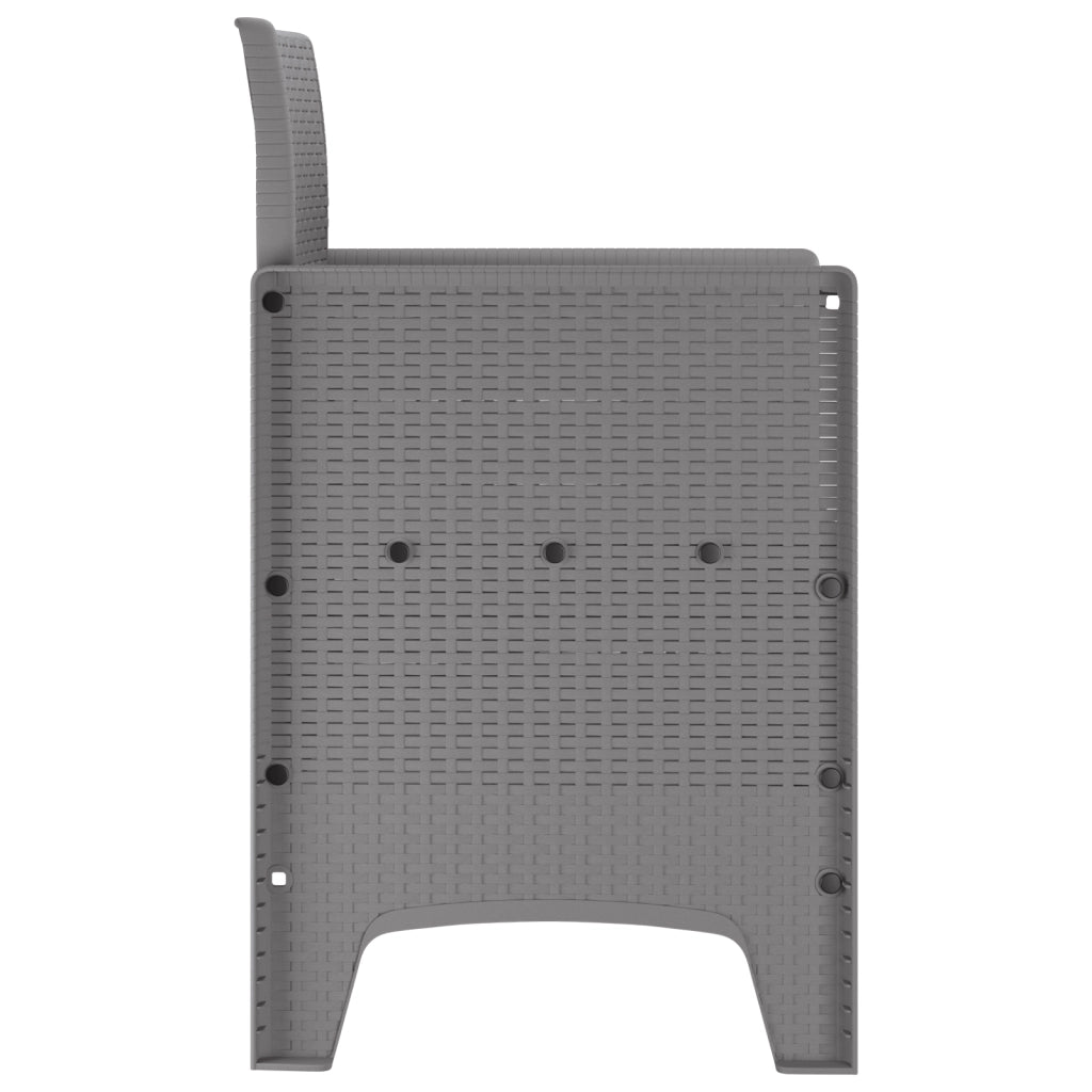Sedie da giardino con cuscini 2 pz Grigio Chiaro Polyrattan