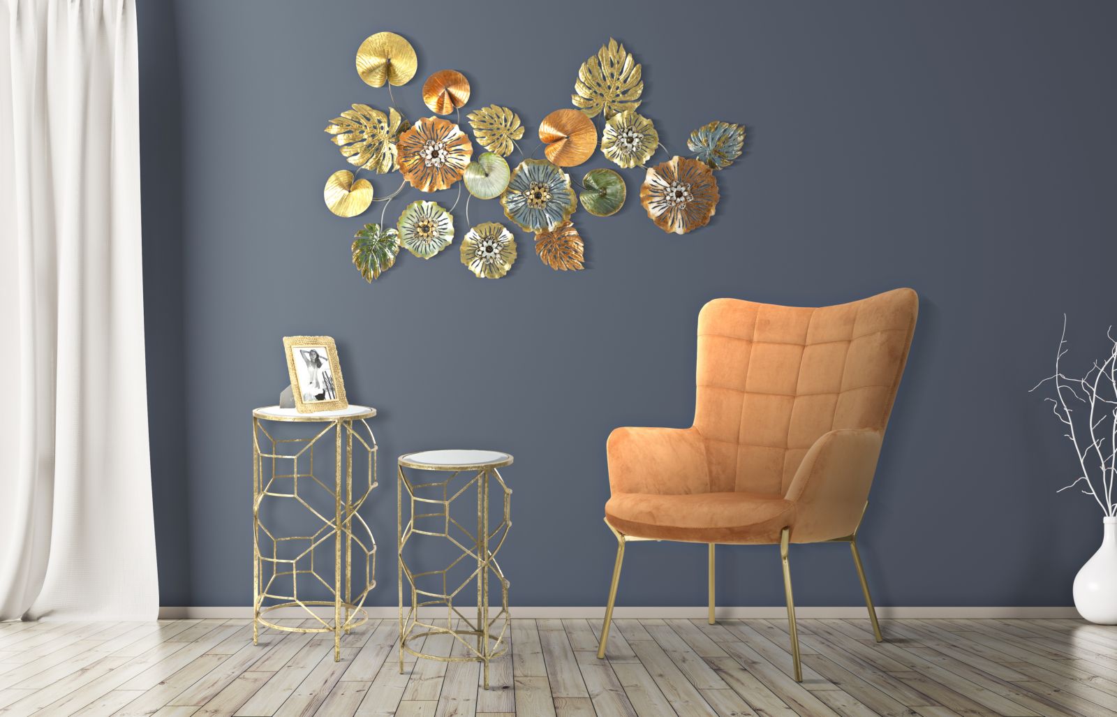 Pannello Leaf 117x7x74 cm in Ferro