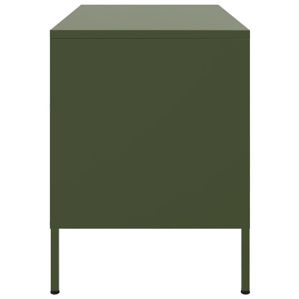 vidaXL Mobili TV 2pz Verde Oliva 68x39x50,5 cm in Acciaio