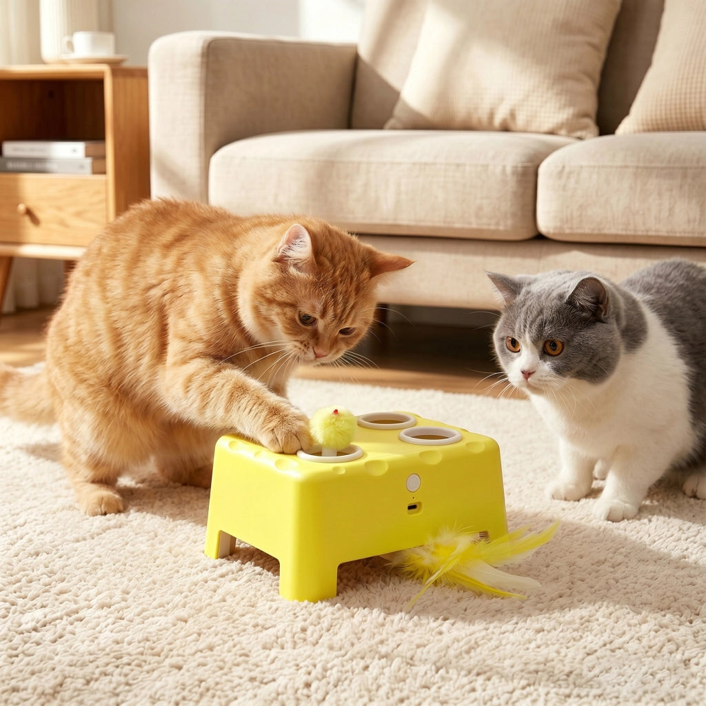 Giocattolo Interattivo per Gatti Ricaricabile ¨C zephmum ¨C Giallo 18.8x14x6 cm