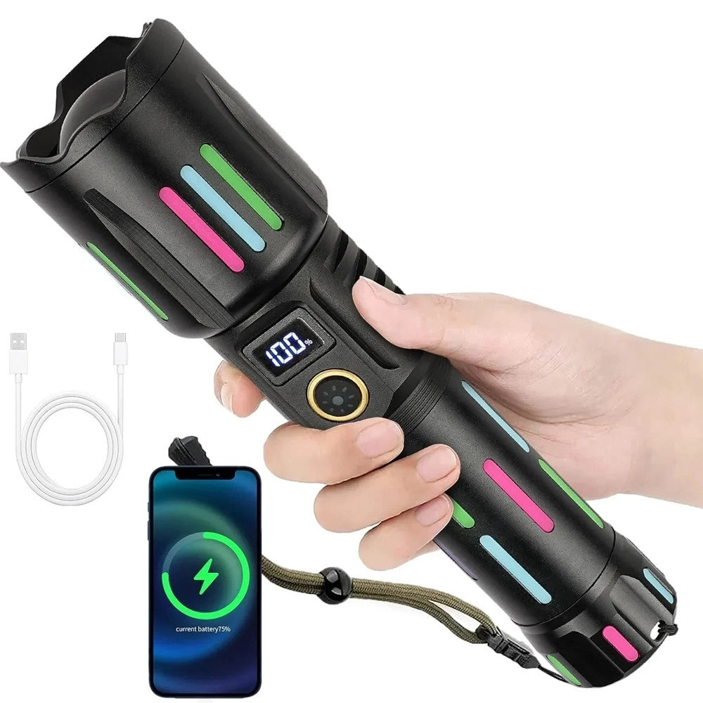 Trade Shop - Torcia Elettrica Led In Lega Di Alluminio Ad Alta Luminosità Ricaricabile Con Zoom L550 -