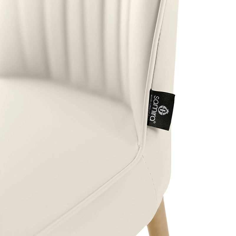 Sedia da pranzo imbottita in ecopelle beige – Francine (2 Pz.) - SD11FRPM