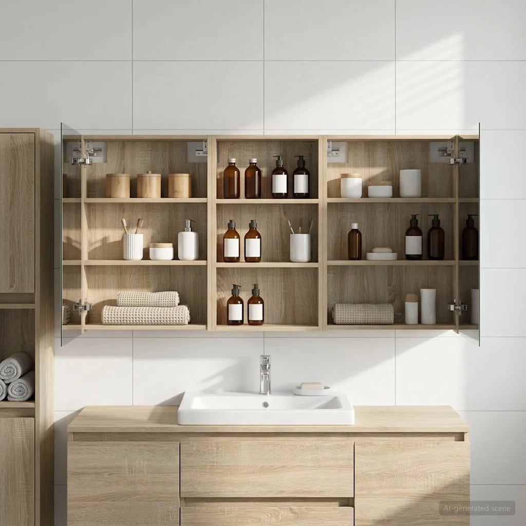 Set di Armadi da Bagno con lo scaffale 3 pcs 140 x 14,5 x 70 cm 3403778