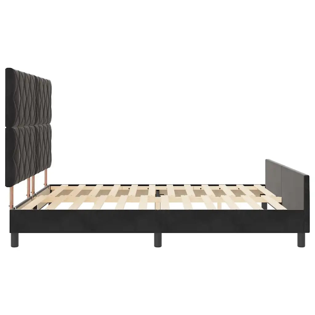 Letto a molle con testiera Nero 180 x 200 cm Velluto 3345025