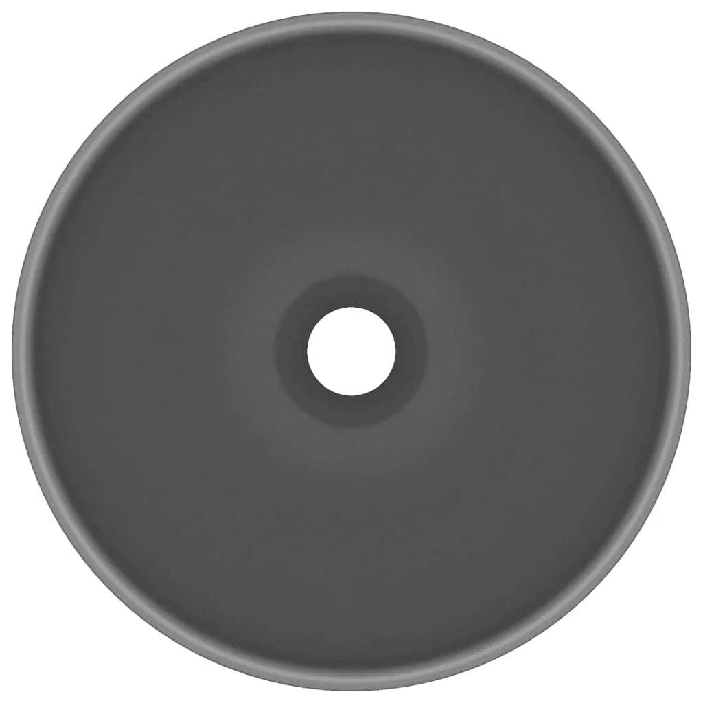 Lavandino da bagno rotondo di lusso diametro 32,5 cm ceramica grigio scuro opaco 02_0002714