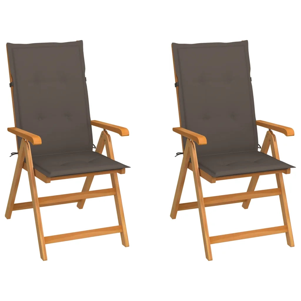 Sedie da Giardino 2 pz con Cuscini Talpa in Massello di Teak cod mxl 9201