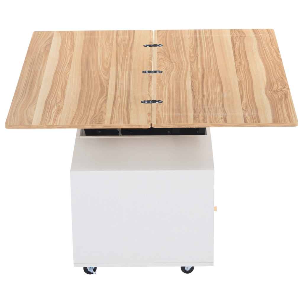 Tavolino da salotto 100x50x47.5 cm; sollevabile e pieghevole; MDF; colore naturale