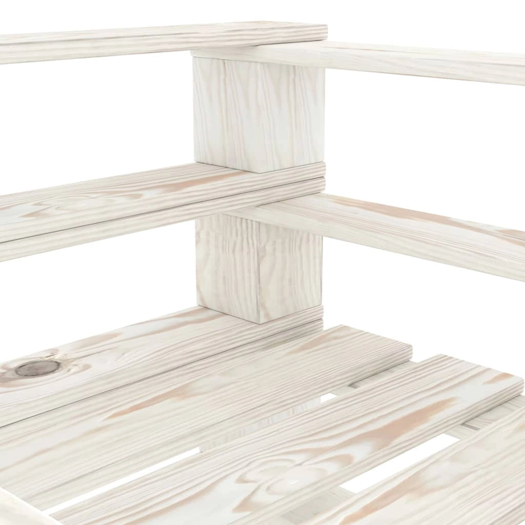 Sedia da giardino in legno con pallet 80 x 67,5 x 60,8 cm bianca 02_0011872