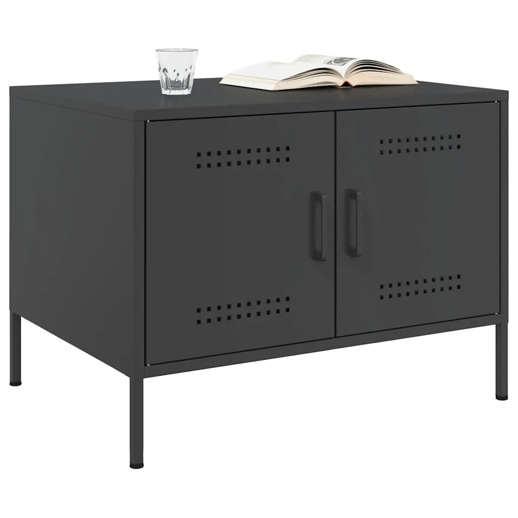 Tavolino da salotto | Tavolino da caff¨¨ | Tavolino da Soggiorno Nero 68x50x50,5 cm in Acciaio