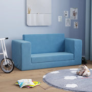 Divano Letto per Bambini a 2 Posti-Sofa Letto-Daybed-Divanetto Blu in Morbido Peluche 575883