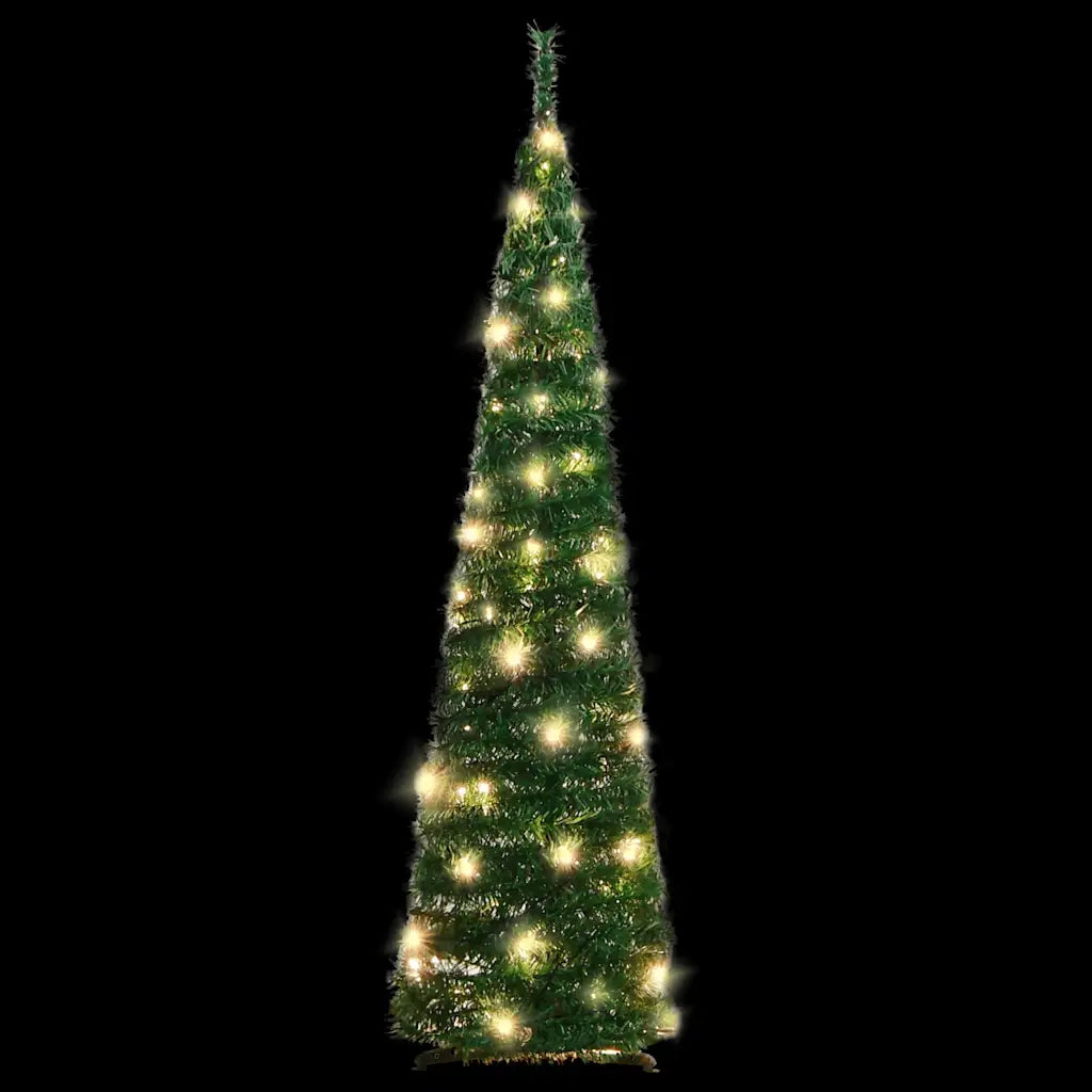 Albero di Natale | Decorazioni natalizie Artificiale Pop-up con 50 LED Verde 120 cm