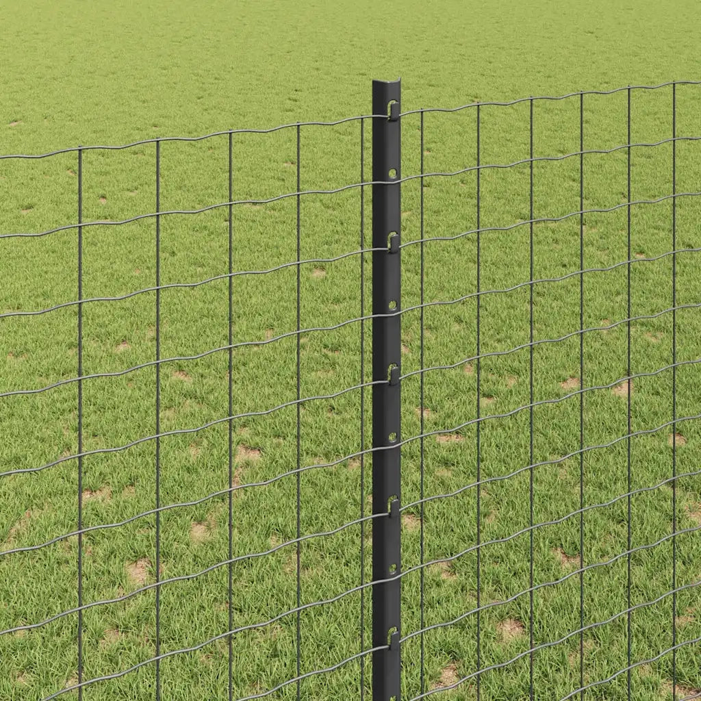 Palo della recinzione 5 pz Grigio 150 cm Acciaio CFW8897741