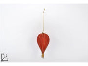 Appendino Decorativo Natale Mongolfiera in Vetro Rossa 13 cm