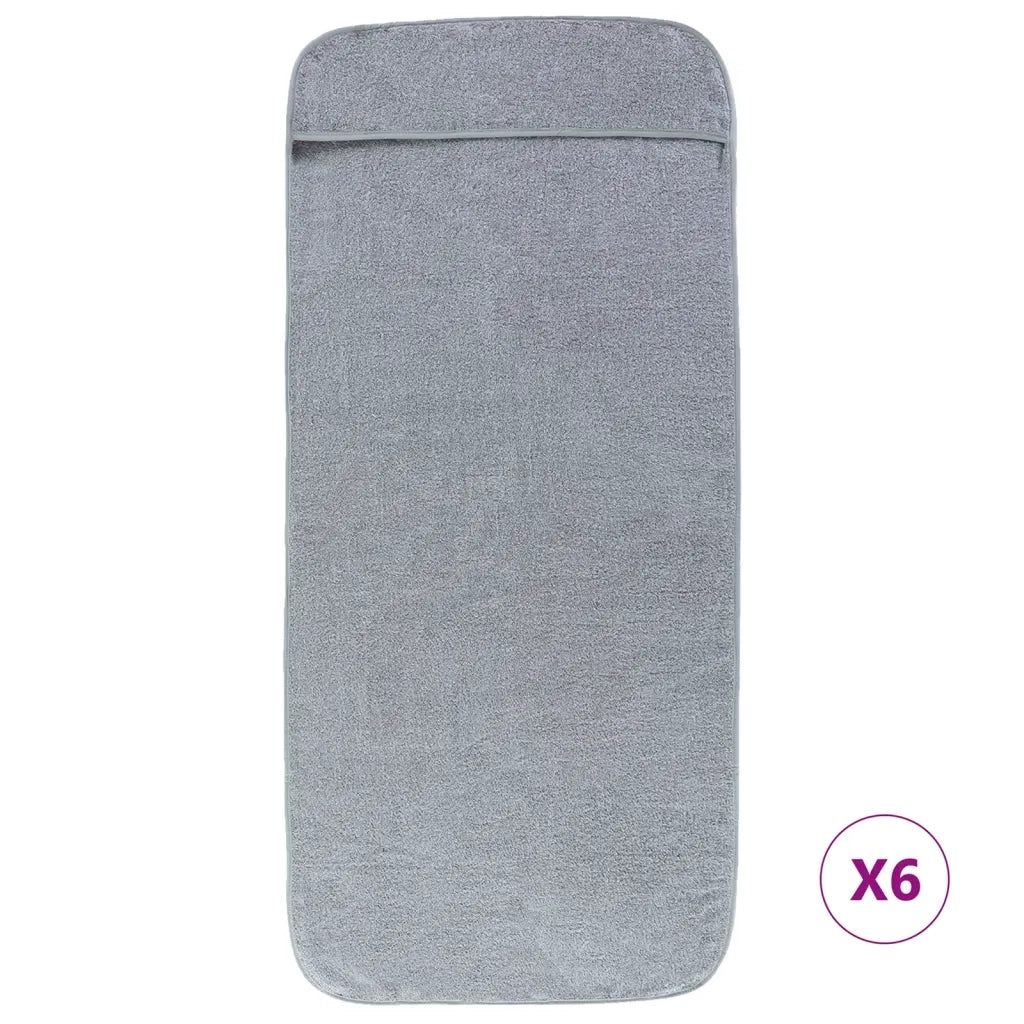 Asciugamani da Spiaggia 6 pz Grigi 60x135 cm Tessuto 400 GSM 3157053