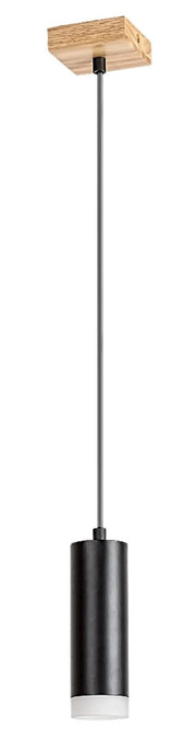 Lampada a sospensione tubo GU10 1 luce rovere/nero Toras