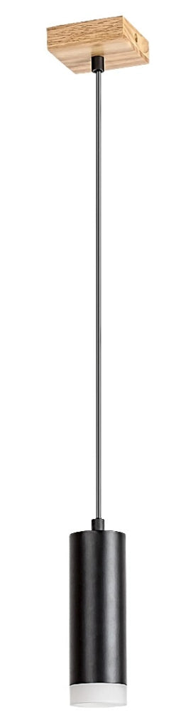 Lampada a sospensione tubo GU10 1 luce rovere/nero Toras