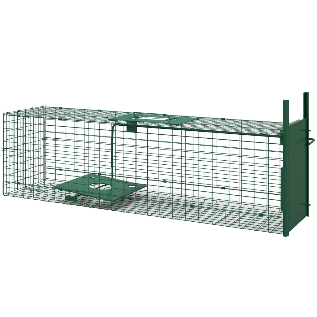 Gabbia Trappola per Piccoli Animali ¨C zephmum ¨C Verde Scuro 100x25x28 cm