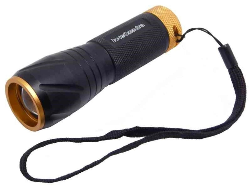 Torcia Metallo Led S Batterie Duracell Nero Led 5W - Cfg