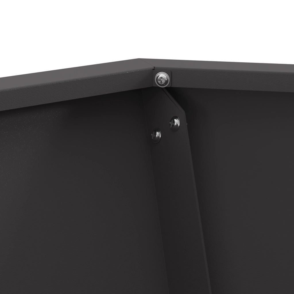 Bracere Esagonale Nero 50x50x40 cm Acciaio