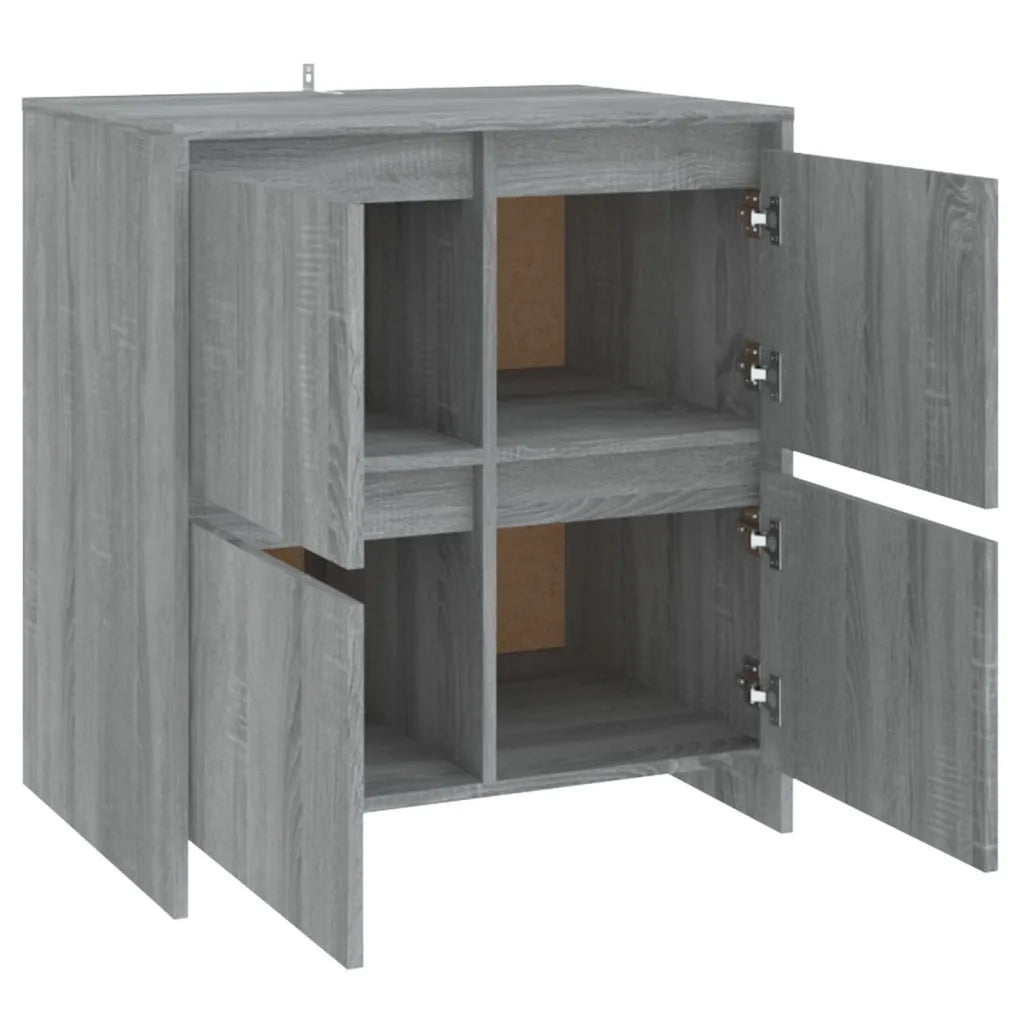 Credenze 2 pz Grigio Sonoma 70x41x75 cm in Legno Multistrato
