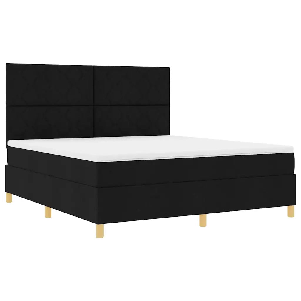 Letto a molle con testiera Nero 180 x 200 cm Tessuto 3339716