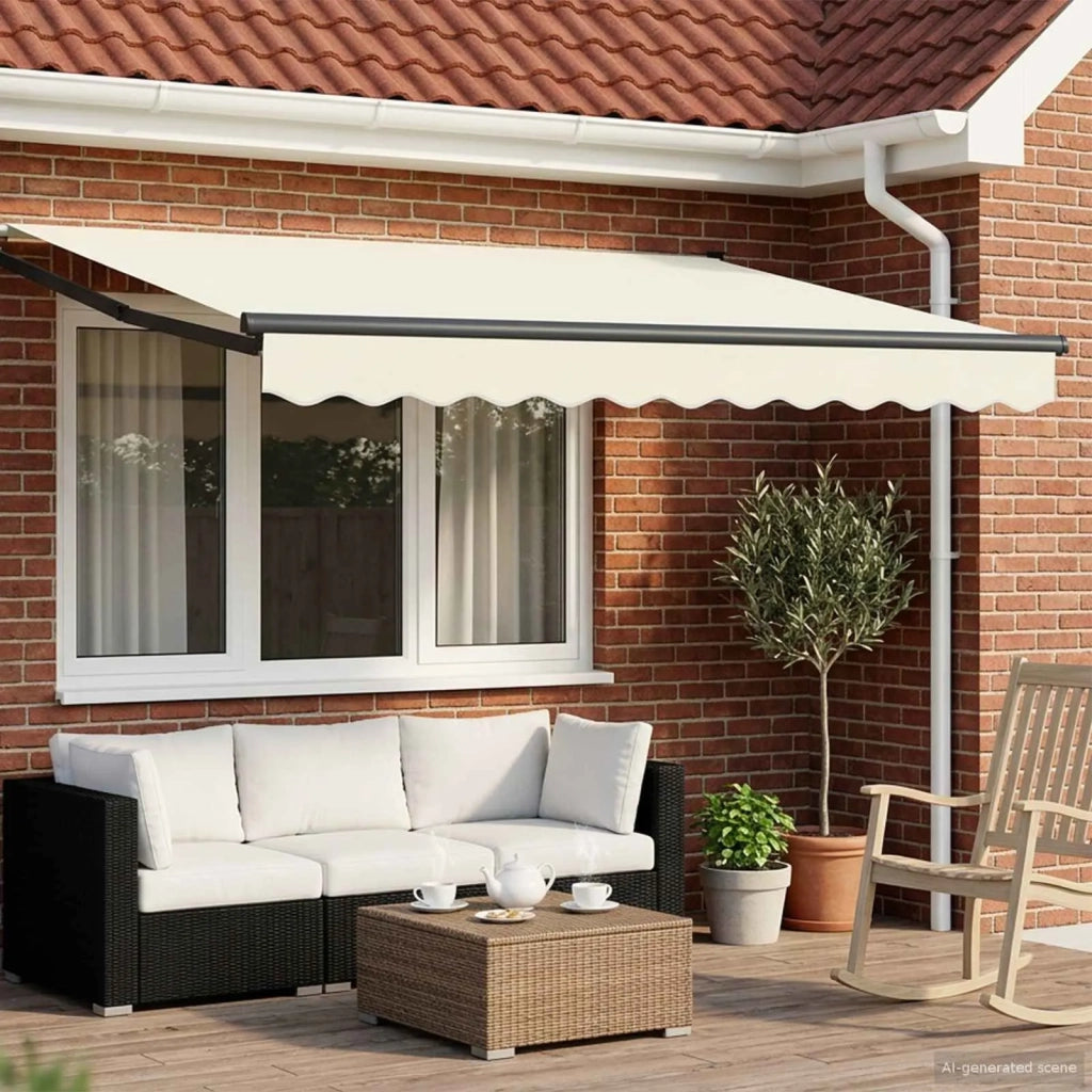 Tenda retrattile Crema 2,5 x 2 m 100% Poliestere e Alluminio
