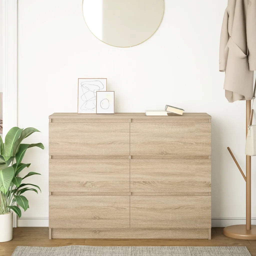 Credenza Rovere Sonoma 100x35x76 cm in Legno Multistrato