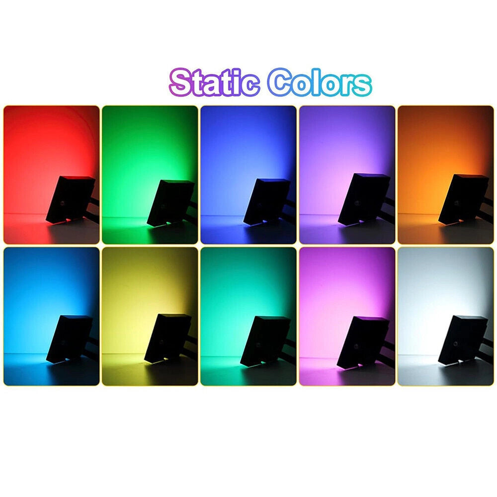 Faro Solare RGB 80W con Telecomando, Pannello Solare , 300 Lumen, Modalità Flash/Strobo/Fade/Smooth, Resistente IP65, Illuminazione Esterni Ecologica