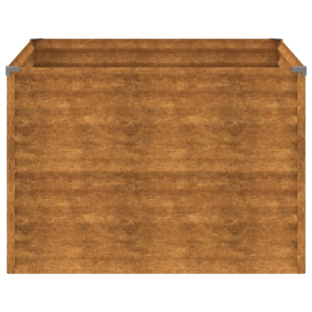 Fioriera rialzata per piante fiori patio giardino 100 x 100 x 69 cm acciaio corten marrone 02_0039295