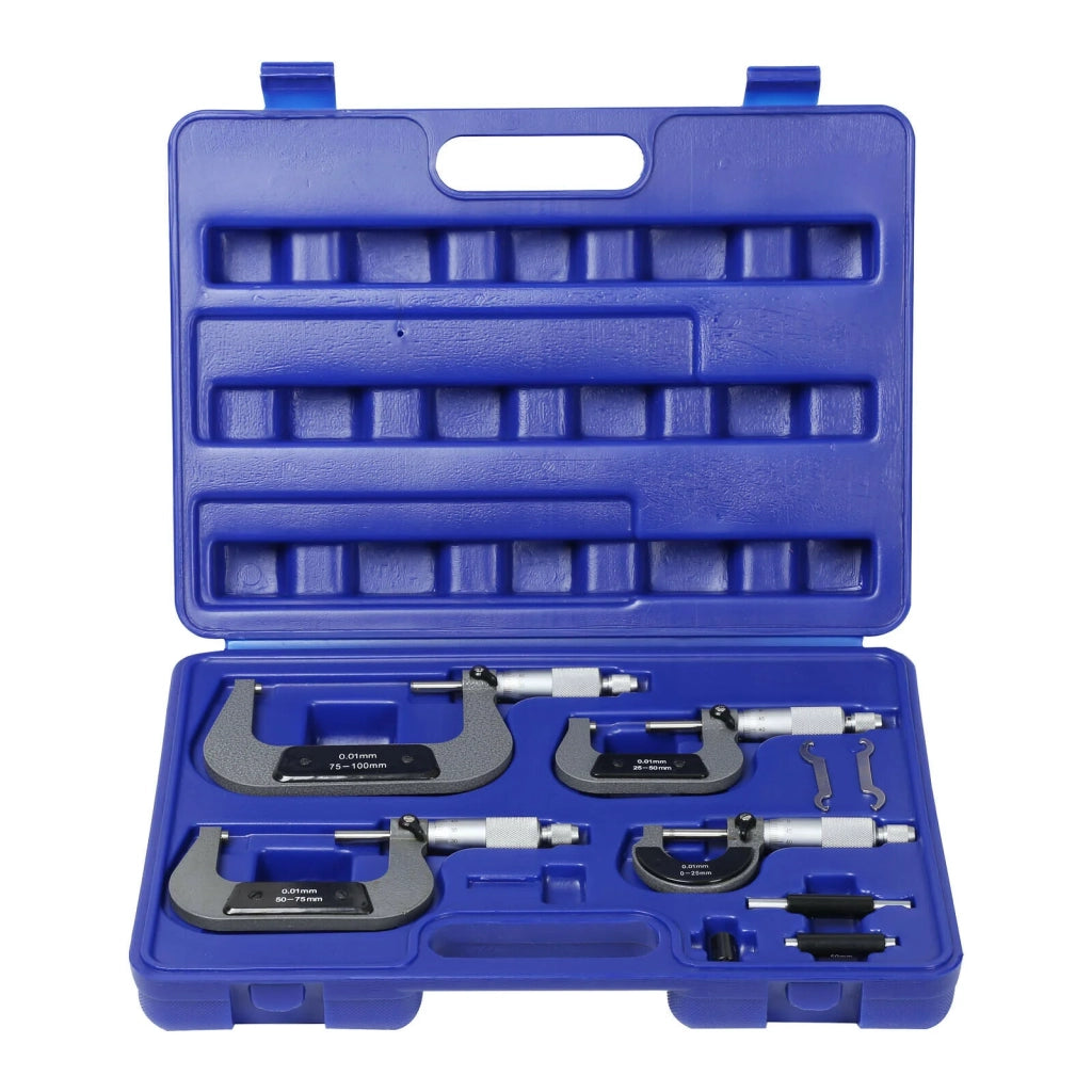 Set di 4 micrometri 0-100mm vite micrometrica micrometro esterno 16_0002763