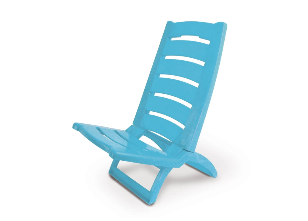 Sedia Camping Spiaggia Pieghevole Spiaggina Portatile Plastica Mod. Linosa - Linosa - Turchese