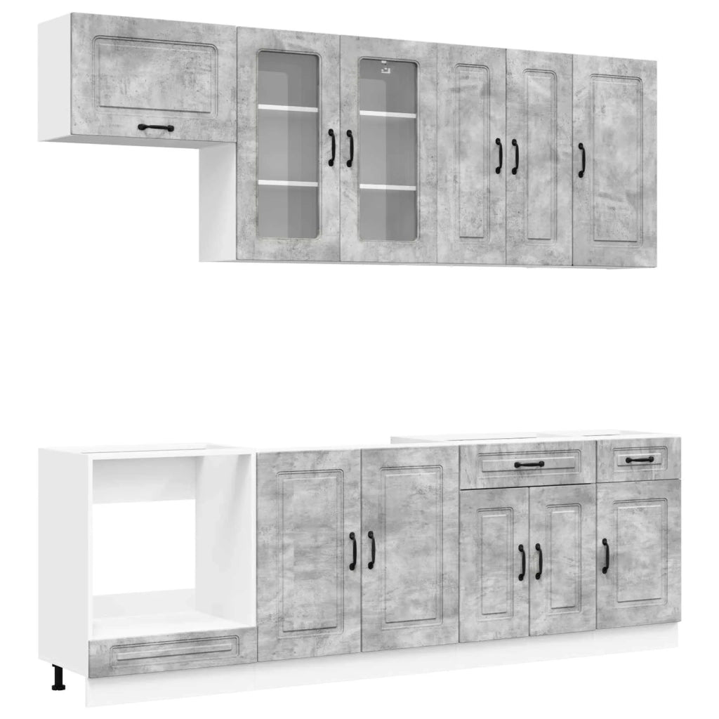 Unità Cucina KALMAR 8 pcs Grigio Cemento Legno ingegnerizzato 3438186