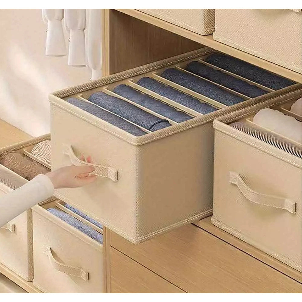Trade Shop - Organizer Salvaspazio Per Armadi Scatola Pieghevole 6 Scomparti 44x20x30cm 87403 -