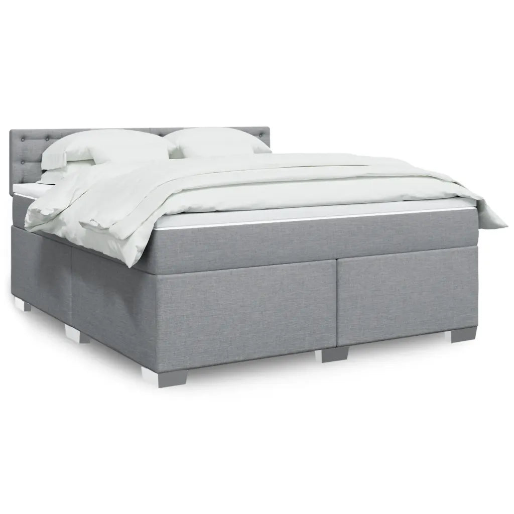 Giroletto a Molle con Materasso Grigio Chiaro180x200 cm Tessuto