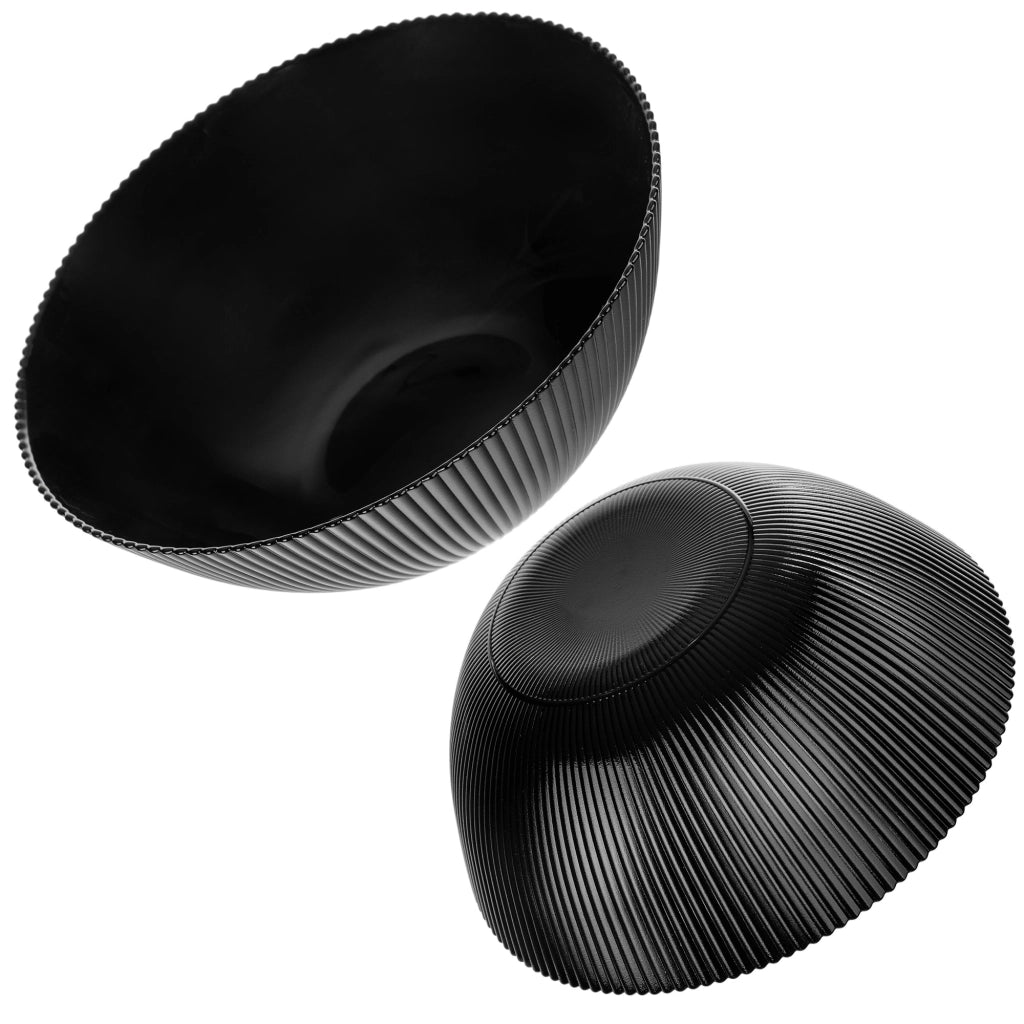 Ciotola da insalata KADAX 20 cm in vetro per zuppe, snack, antipasti, nera, scanalata