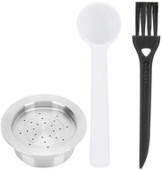 Capsule per caffè riciclabili - Ossigenatore per capsule caffè - Fusto in acciaio inossidabile - Facile da pulire - Ecologico - Incluso cucchiaio/brush - Capsule per caffè