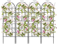 Traliccio da Giardino in Metallo 180 x 50 CM, Set di 2/4 Pannelli di Recinzione da Esterno per Piante Rampicanti, Decorazione Esterna per Giardino, Cortile e Patio (4 Pannelli)