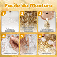 Angelo Natalizio Illuminato da Esterno 157 cm, Angelo 3D con 150 Luci Bianche Calde Pre-Illuminate, Decorazione Natalizia per Giardino, Cortile e Prato