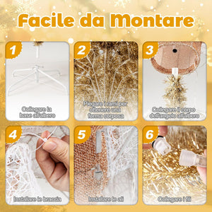 Angelo Natalizio Illuminato da Esterno 157 cm, Angelo 3D con 150 Luci Bianche Calde Pre-Illuminate, Decorazione Natalizia per Giardino, Cortile e Prato