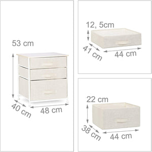 Cassettiera contenitore con cassetti in tessuto beige 13_0002582_2