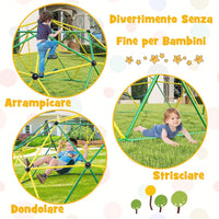 Cupola di Arrampicata con Altalena, Struttura per Arrampicata per Interno ed Esterno con Portata di 363 kg, Parco Giochi per Bambini da 3 a 10 Anni (Verde)