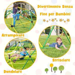 Cupola di Arrampicata con Altalena, Struttura per Arrampicata per Interno ed Esterno con Portata di 363 kg, Parco Giochi per Bambini da 3 a 10 Anni (Verde)