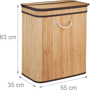 Coperchio portabiancheria 2 scomparti 72 litri bambù 13_0001910