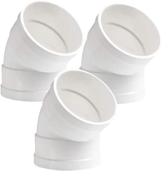 3 pezzi di connettore a T in PVC 45 gradi - 50mm