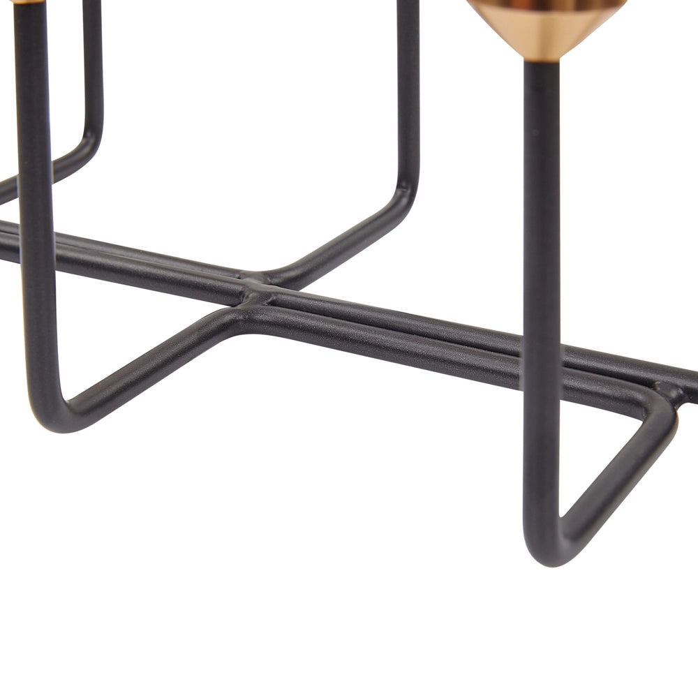Portacandele Supporto in metallo Nero e dorato per 6 candele Decorazione moderna