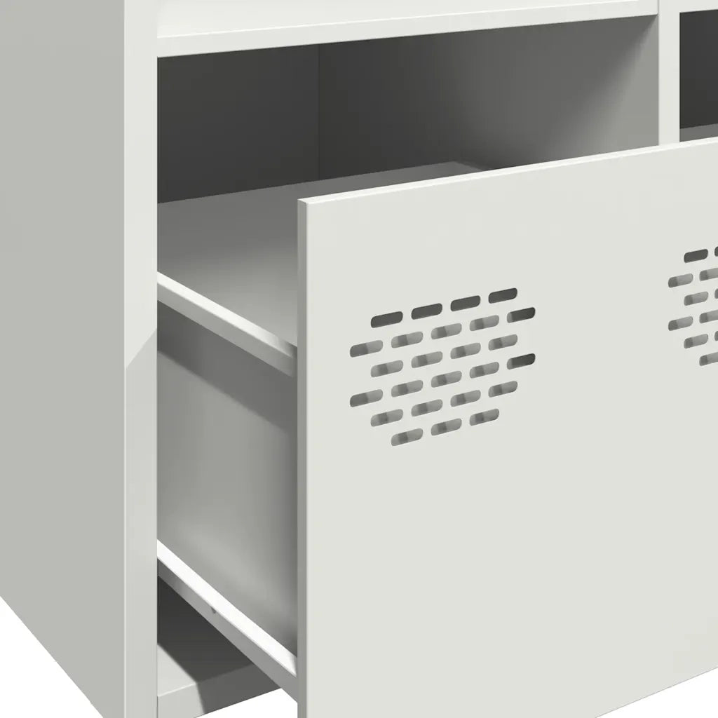 Credenza Bianca 101,5x39x73,5 cm in Acciaio Laminato a Freddo 851369