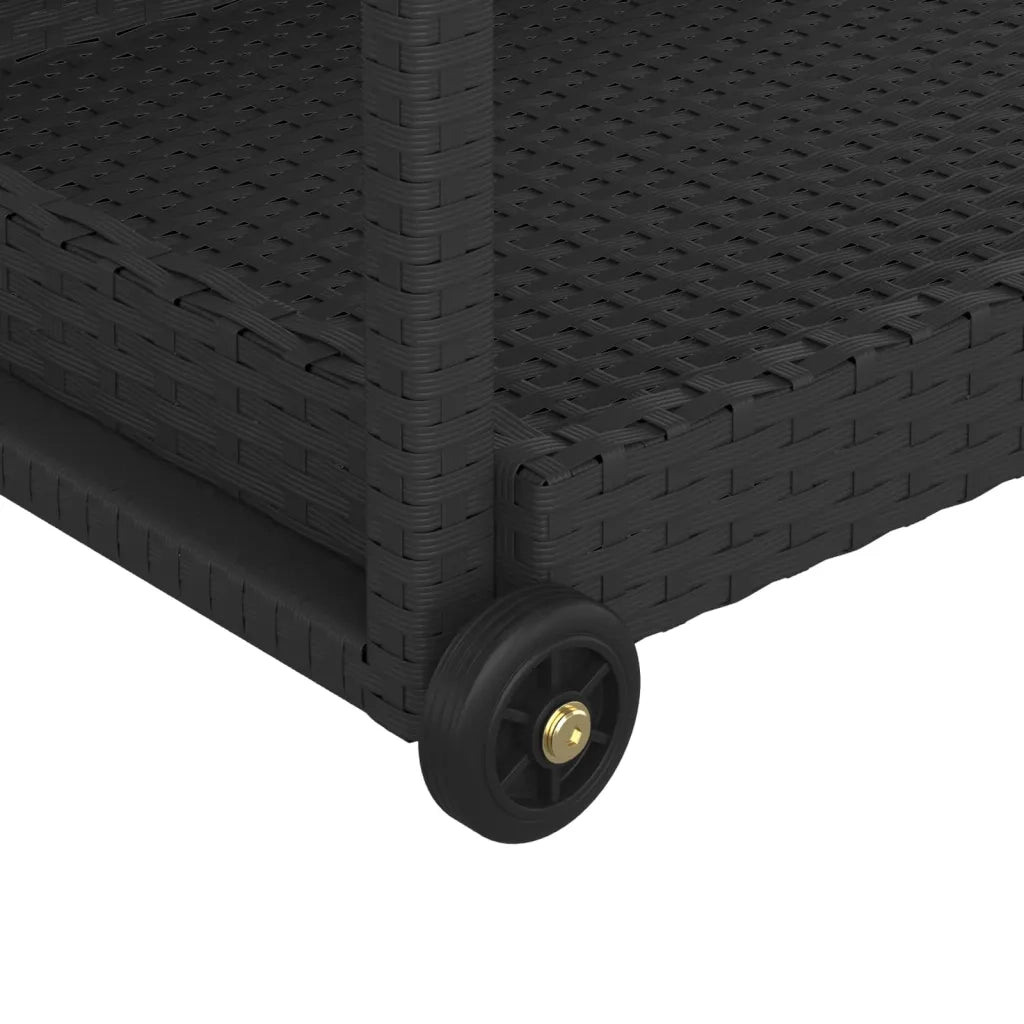 Carrello da Bar Nero 100x45x83 cm in Polyrattan CFW1817720