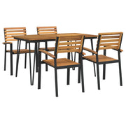 Set Pranzo da Giardino 5 pz Legno Massello di Acacia e Metallo 3155414