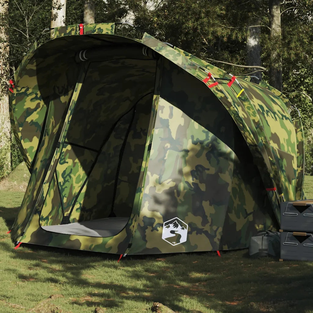 Tenda da Pesca per 4 Persone-Tenda da campeggio Mimetica Impermeabile 224652